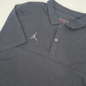 NIKE DRI FIT JORDAN JUMPMAN GOLF POLO MENS 2XL XXL BLACK GRAY LOGO SHORT SLEEVE